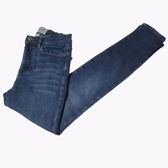 Frame High Skinny Crop Jeans Womens Size 25 Medium Wash Denim Pants - Picture 1 of 6